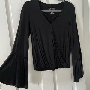 American Eagle Soft & Sexy Bell Sleeve Wrap Top Size S